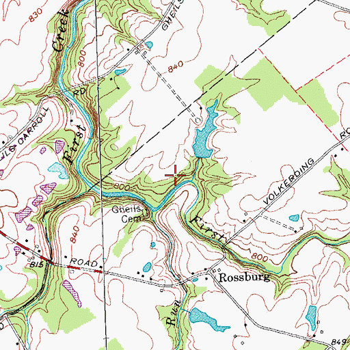 Topographic Map of Burton Lake, OH