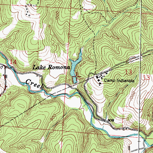 Topographic Map of Lake Romona Dam, OH