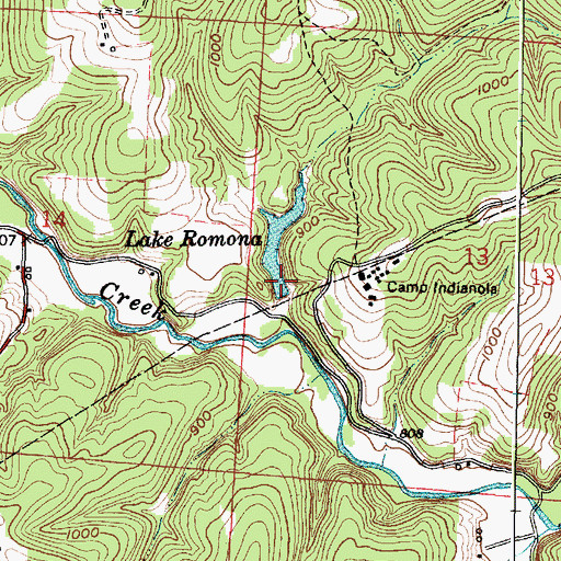 Topographic Map of Lake Romona, OH