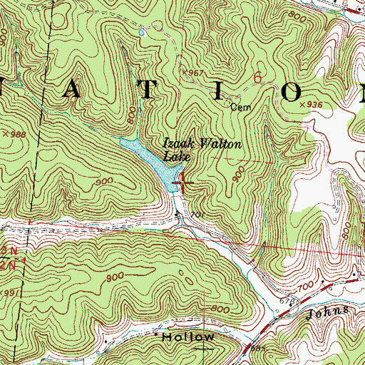 Topographic Map of Izaak Walton Lake Dam, OH