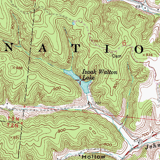 Topographic Map of Izaak Walton Lake, OH