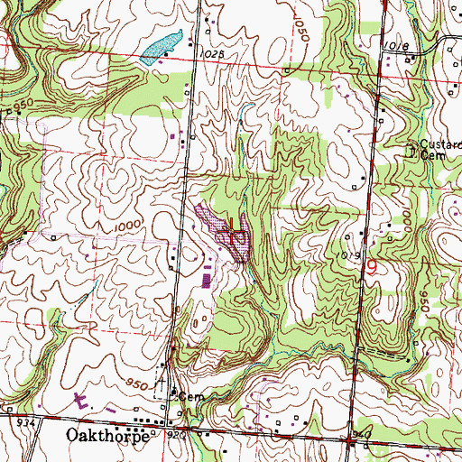 Topographic Map of Memory Lanes Park Lake, OH