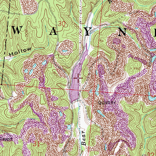 Topographic Map of Superior Marquette Cement Company Pond, OH