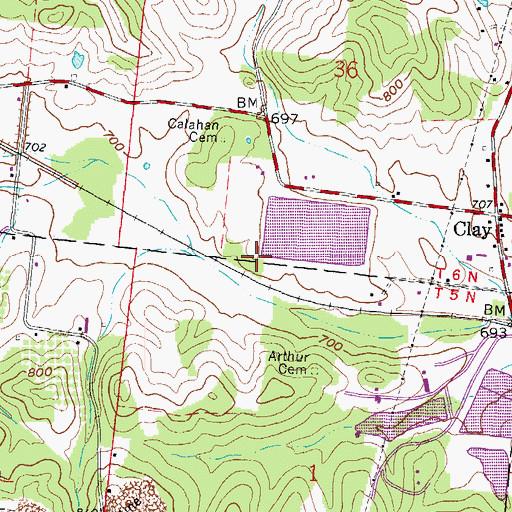 Topographic Map of Oak Hill Upground Reservoir Dam, OH