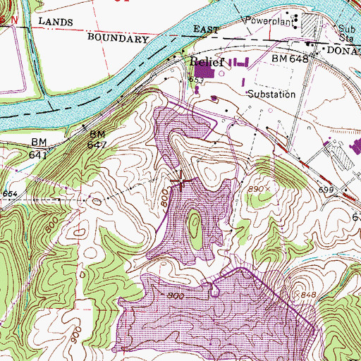 Topographic Map of Middle Reservoir Fly Ash Dam, OH