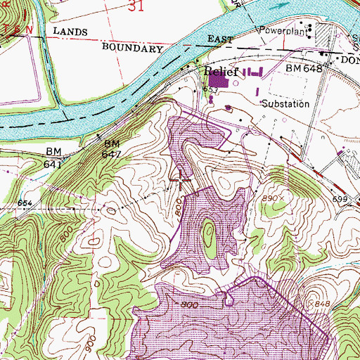 Topographic Map of Middle Reservoir Fly Ash Impoundment, OH