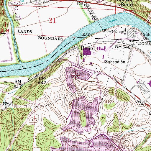 Topographic Map of Lower Reservoir Bottom Ash Impoundment, OH