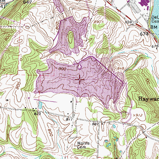 Topographic Map of Muskingum River Fly Ash Reservoir, OH