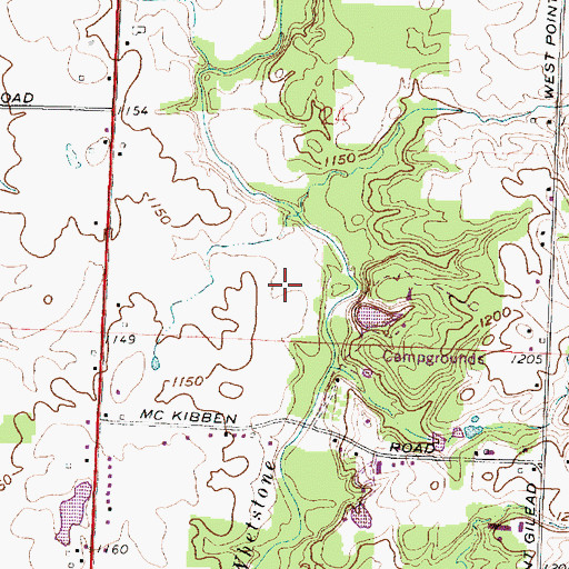 Topographic Map of Dogwood Valley Camp Lake Dam, OH