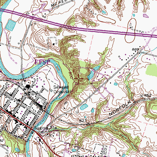 Topographic Map of Dela Pama Fishing Lake Dam, OH