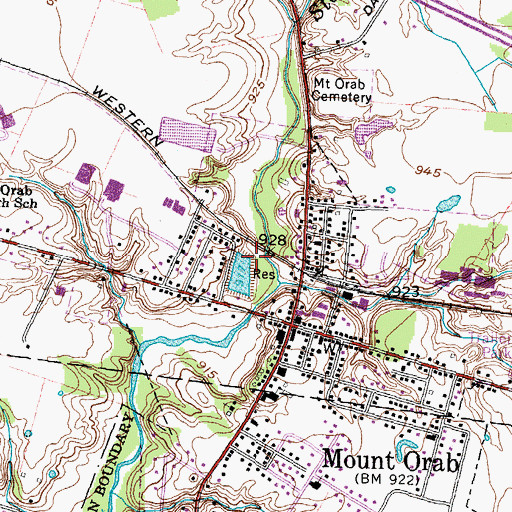 Topographic Map of Mount Orab Upground Reservoir Dam, OH