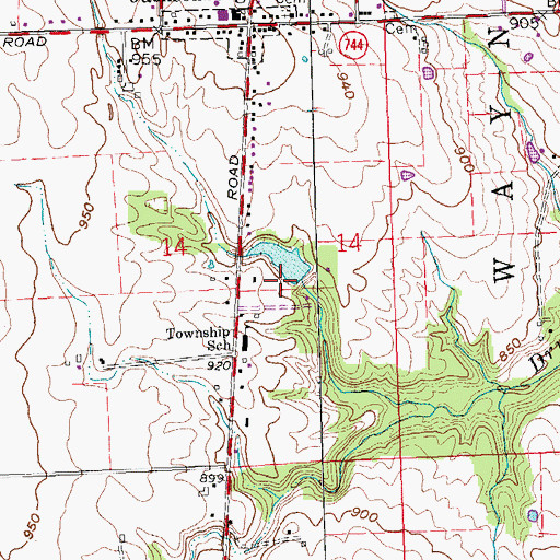 Topographic Map of Bear Pond Dam, OH