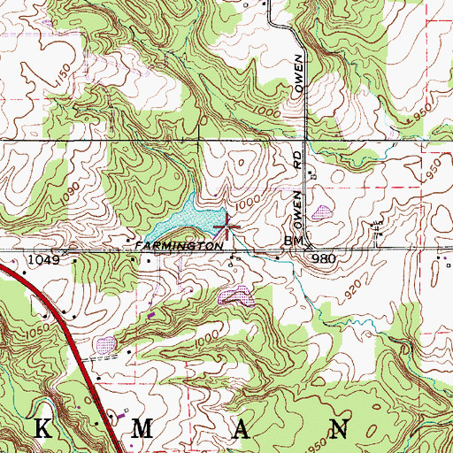 Topographic Map of Owen Pond Dam, OH