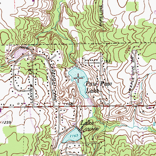 Topographic Map of Paw Paw Lake Dam, OH
