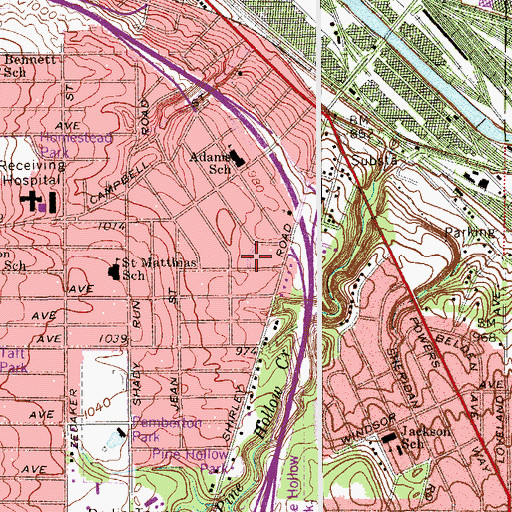 Topographic Map of Rock Island Lake Dam, OH