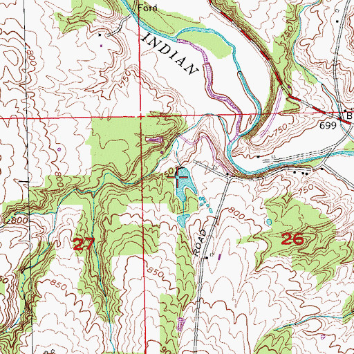 Topographic Map of Bunker Hill Haven Lake Dam, OH