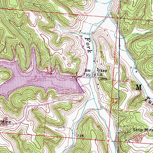 Topographic Map of Timbre Ridge Lake, OH