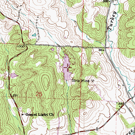 Topographic Map of Hickory Hollow Lake, OH