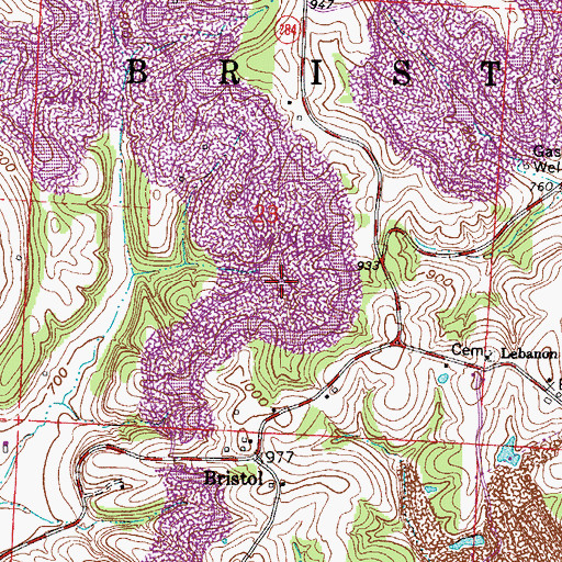 Topographic Map of Ohio Power Company Pond Number 9515-025 Dam, OH
