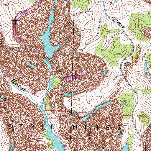 Topographic Map of Ohio Power Company Pond Mm-49, OH