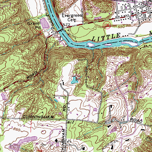 Topographic Map of Lawrence Pond Dam, OH