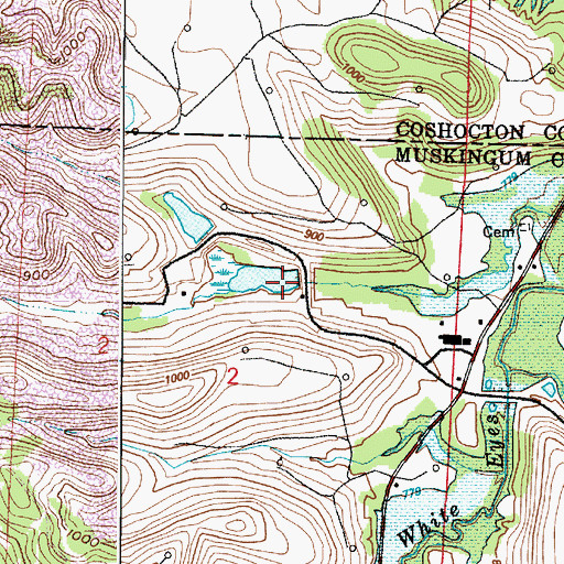 Topographic Map of Peabody Coal Company Pond 0115-011 Dam, OH