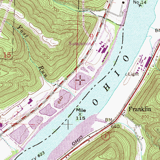 Topographic Map of Quarto Mine Number Four Dam Number One, OH