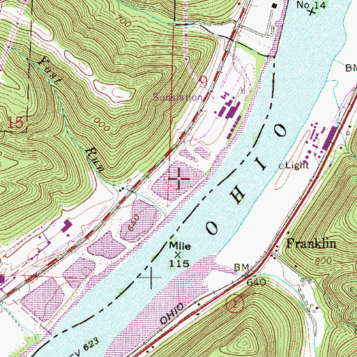 Topographic Map of Quarto Mine Number Four Dam Number One, OH