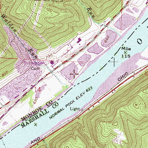 Topographic Map of Quarto Mine Number Four Dam Number Five, OH