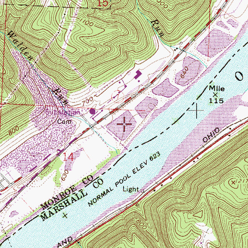 Topographic Map of Quarto Mine Number Four Dam Number Five, OH