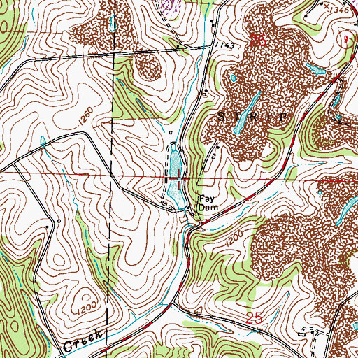 Topographic Map of Fay Lake, OH