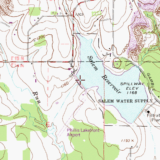 Topographic Map of Salem Reservoir West Embankment Dam, OH