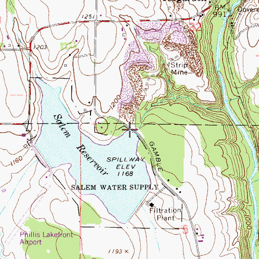 Topographic Map of Salem Reservoir East Embankment Dam, OH