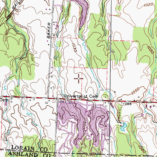 Topographic Map of Ber Al. Lake, OH