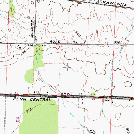 Topographic Map of Big Island Wildlife Area Dam, OH