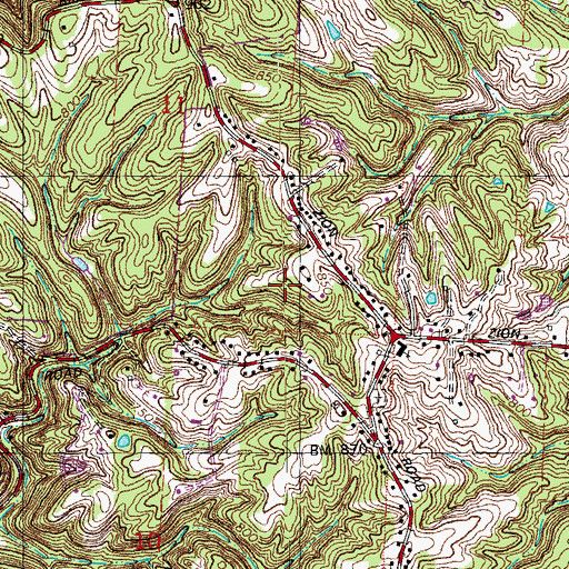 Topographic Map of Green Lake Dam, OH