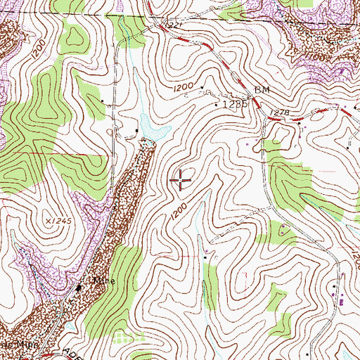 Topographic Map of Smithfield Lions Club Lake Dam, OH