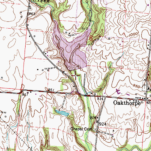 Topographic Map of Rush Creek Watershed Structure VI Reservoir, OH