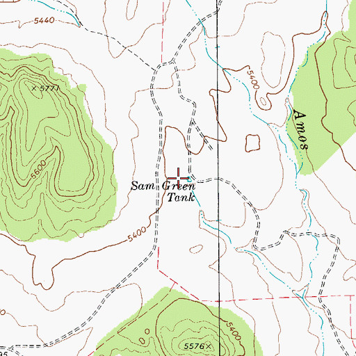 Topographic Map of Sam Green Tank, AZ