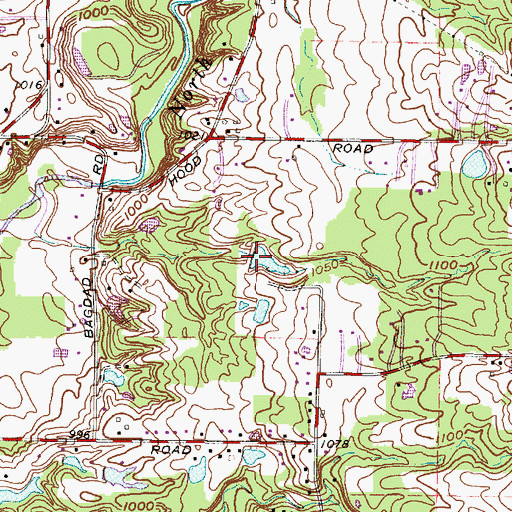 Topographic Map of Miranda Pond Dam, OH