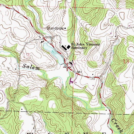 Topographic Map of Saint John Vianney Seminary Lake, OH