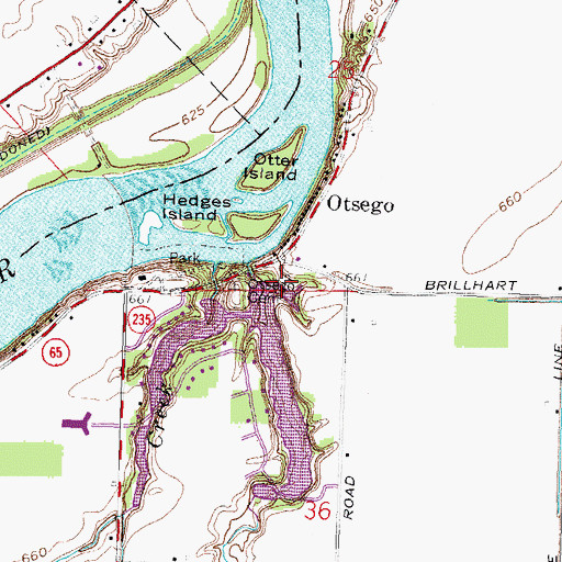 Topographic Map of Williams Burg Lake - East Dam, OH