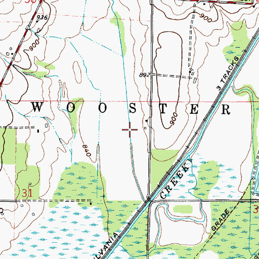 Topographic Map of Dush Pond, OH