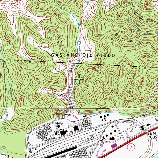 Topographic Map of Union Carbide Waste Retention Dam, OH
