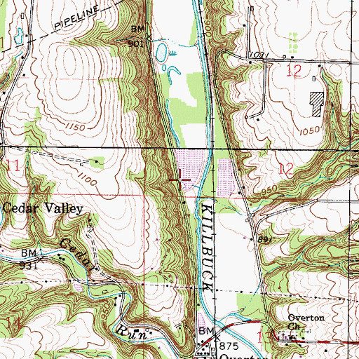 Topographic Map of Mowrer Lake Dam, OH