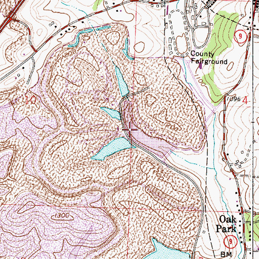 Topographic Map of Sally Buffalo Park Dam Number Two, OH