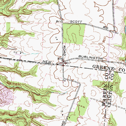 Topographic Map of Cornstalk, OH