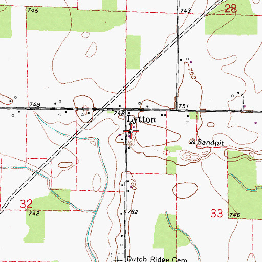 Topographic Map of Lytton Zion United Church of Christ, OH