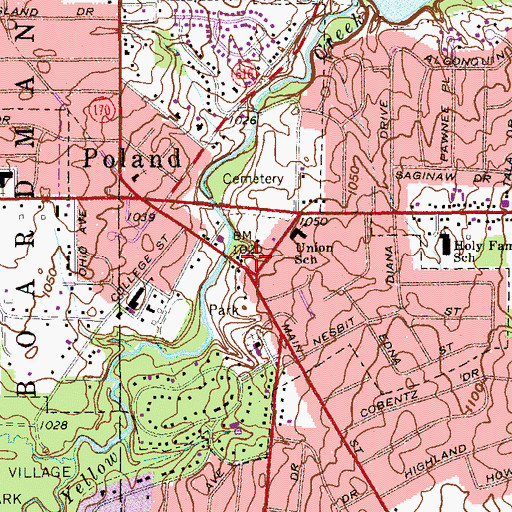 Topographic Map of Withers Plaza Shopping Center, OH