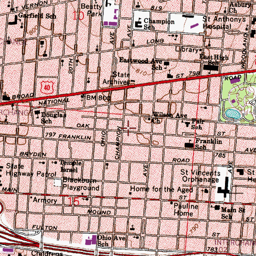 Topographic Map of Faith Temple Apostolic Holiness Church of God, OH